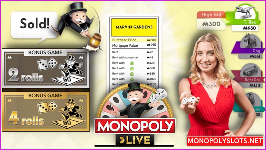Get a Bonus if you download Monopoly Live app pictured.