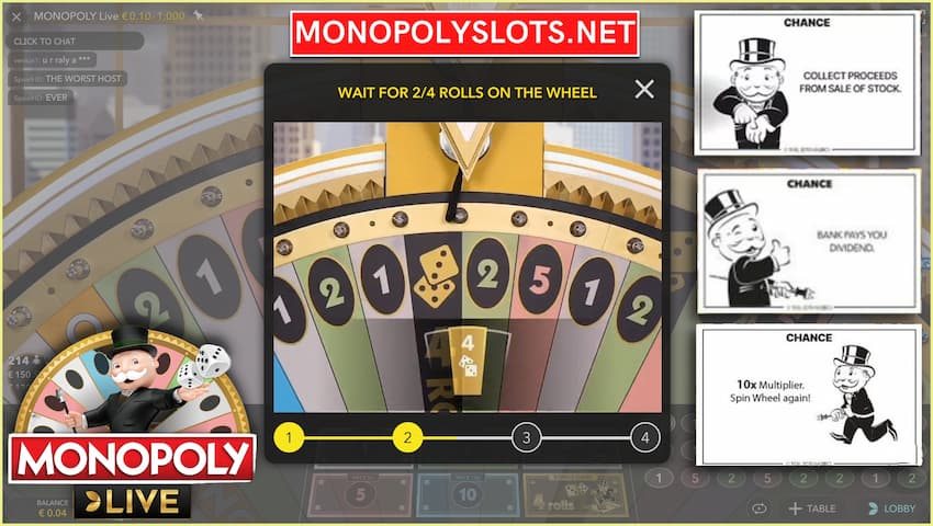 Chance Sector in the Monopoly Live mobile app pictured.