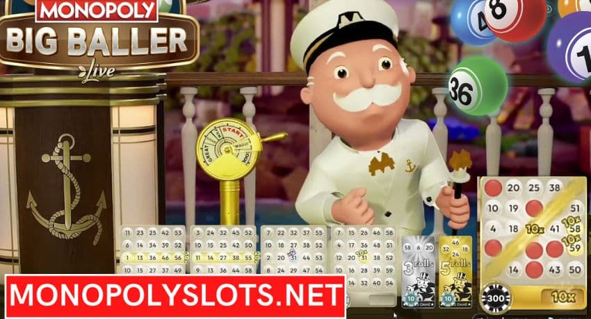 Mr Monopoly and bingo balls in the new game Monopoly Big Baller pictured.