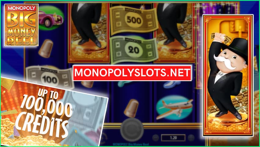 Bay Monopoly, resimde görülen Monopoly Big Money Reel slotunda da mevcuttur.