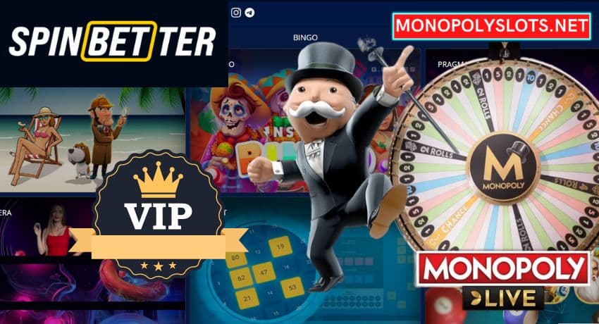 Play Monopoly Live and participate in the SPINBETTER Casino VIP programme pictured.