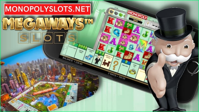 Play a mobile casino to play Monopoly Megaways slot picture.