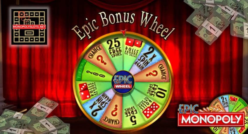 Epic Monopoly game from WMS Gaming, featuring iconic board game elements and exciting bonus rounds pictured.
