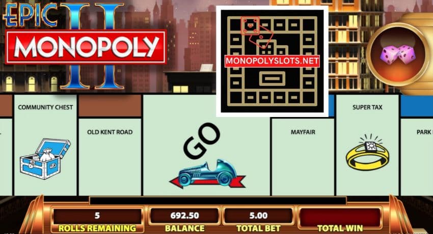 Roll the dice and collect properties in Epic Monopoly 2, the latest slot game from WMS Gaming pictured.