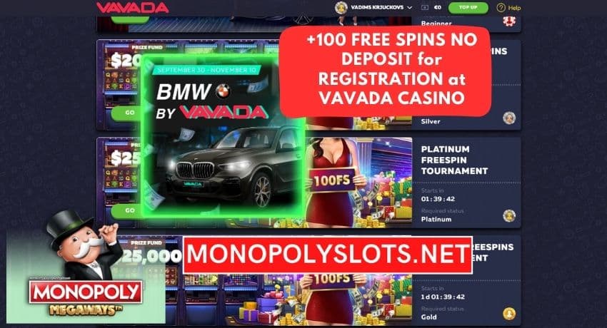 Free slot machine tournaments at Vavada Casino are seen in this photo.